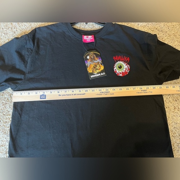 Mishka "Engineered To Destroy" Black T-Shirt With Biker Skull Graphic Size Large - Picture 15 of 16